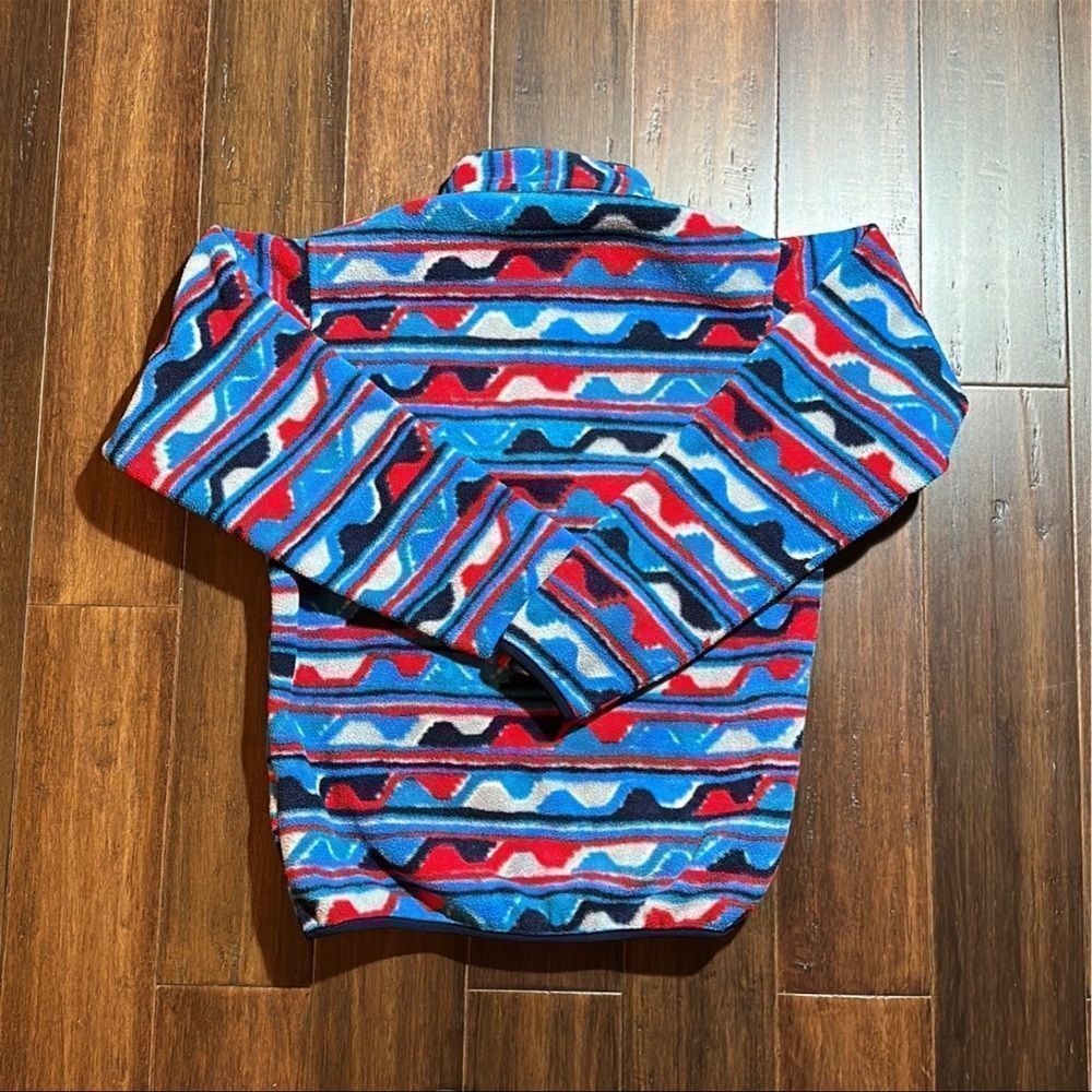 Patagonia Multicolor Patterned Fleece Pullover - Blue, Red, Black - Picture 3 of 5